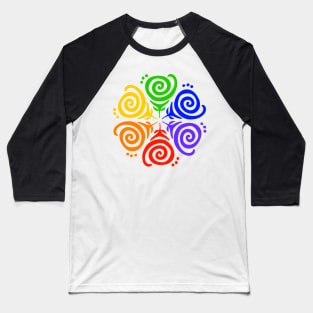 Rainbow Flower Mandala Baseball T-Shirt